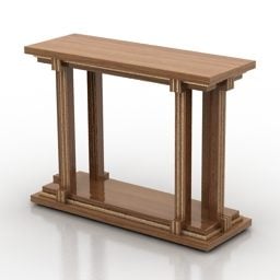 طاولة جانبية عتيقة برف واحد نموذج ثلاثي الأبعاد
