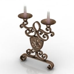 Kynttilänjalka Antique Messinkijalustalla 3D-malli