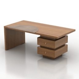 咖啡桌圆形木制家具3d模型