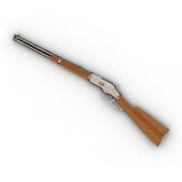 Vanha kiväärin puukahvainen 3d-malli