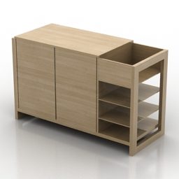 Bedside Table Stool For Bedroom 3d model