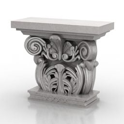 Carved Plaster Column Head 3d model