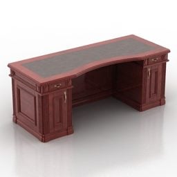 Antique Wood Table For Manager 3d model