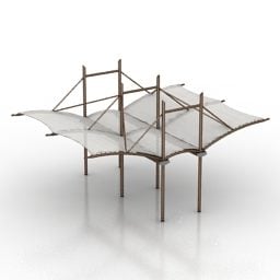 سیستم ساختار چادر سایبان مدل سه بعدی