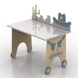 Kid Table With Decorative Shape 3d model