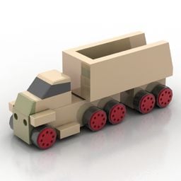 Modello 3d di giocattoli in legno per camion giocattolo