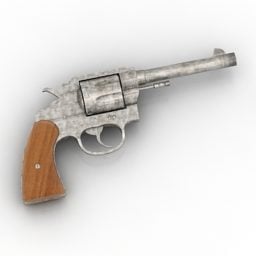 Rustik Silver Handgun 3d-modell