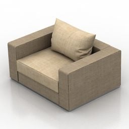 Sillón lounge cuero modelo 3d