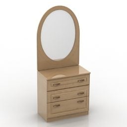 Dressing Table Oval Mirror 3d model