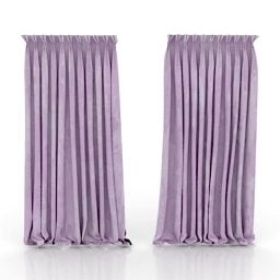 紫色のカーテンテキスタイル3Dモデル