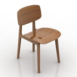 Modello 3d di mobili semplici per sedie in legno