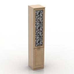 درب حکاکی شده چوبی کمد باریک مدل سه بعدی