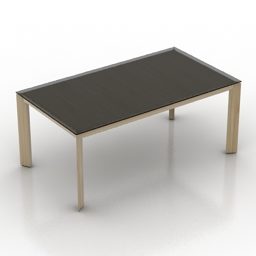 Brauner Tisch mit rechteckiger Form, 3D-Modell