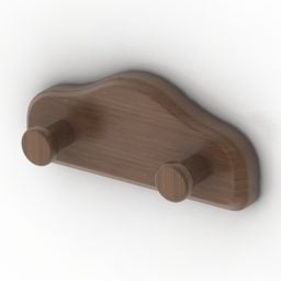 Appendiabiti in legno antico modello 3d