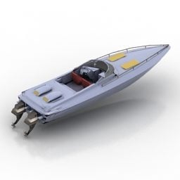 סירה מהירה עם מנוע דגם תלת מימד