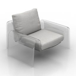 Läpinäkyvä muovinen nojatuoli 3d-malli