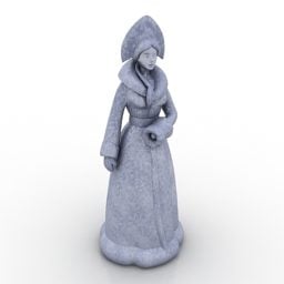 雪の乙女の女性のおもちゃ3Dモデル