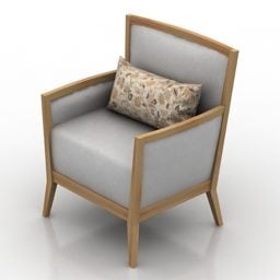 Fotel tapicerowany w antycznej drewnianej ramie Model 3D