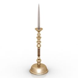 Candlestick Golden Material 3d model