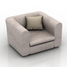 Upholstered Armchair With Pillow 3d model