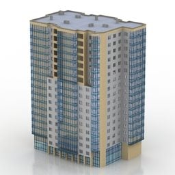 Lejlighedsbygning gammel stil 3d-model