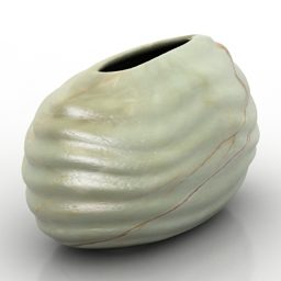 Model 3D owalnego wazonu w kształcie fali