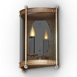 Model 3d Tempat Lilin Dinding Kuningan Abad Pertengahan