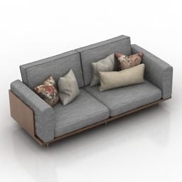 3д модель серого дивана Norte Modern