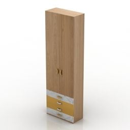 Trä Garderob Minimalistisk 3d-modell