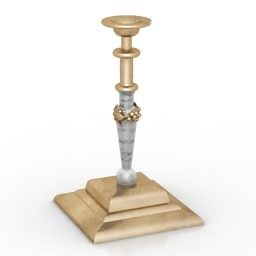 Zlatý starožitný stojan na svícen 3D model