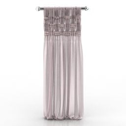 Single Pink Curtain With Hanger 3d model