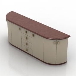 نموذج Wood Locker ذو الحافة المنحنية ثلاثي الأبعاد