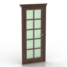 Wood Frame Door Antique Style 3d model