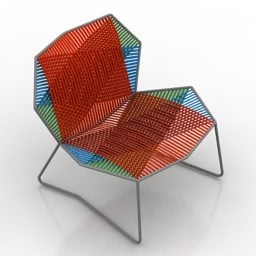 كرسي مضلع بأرجل فولاذية نموذج ثلاثي الأبعاد