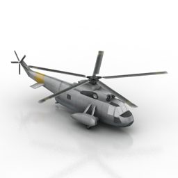 Modelo 3d de helicóptero moderno