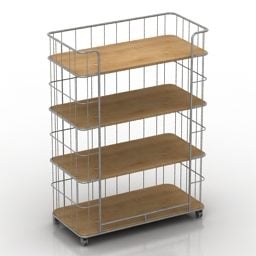 Wood Shelves Storage Cabinet 3d model