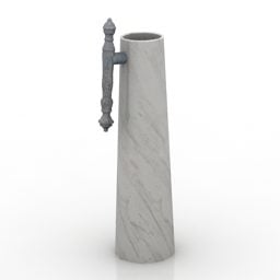 Vaso in pietra con manico modello 3d
