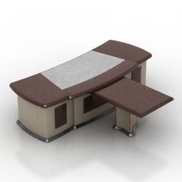 Office Wood Table Module Shape 3d-model