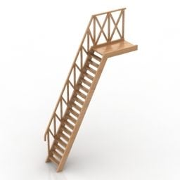 3D-Modell einer hohen Treppe