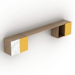 Modello 3d minimalista con mensola in legno