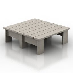 3D model rozkládacího dřevěného stolu