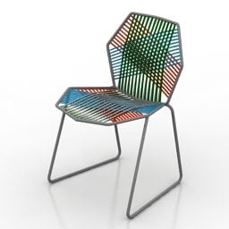 3д модель кофейного стула из разноцветной ткани