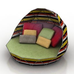 Modelo 3d de cadeira de sofá de ovo ao ar livre