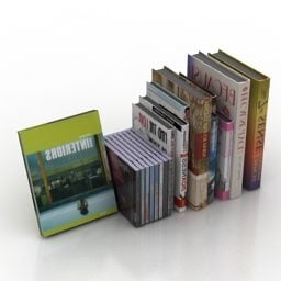 3д модель стопки книг