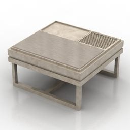 Minimalist Wood Square Coffee Table 3d model