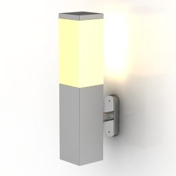 مصباح شمعدان ذو ظل مستطيل بسيط نموذج ثلاثي الأبعاد