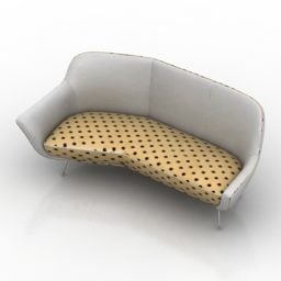 ספה דו מושבים עם כריות דגם תלת מימד