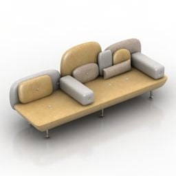 Model 3d Sofa Butik S Curved Warna Ireng