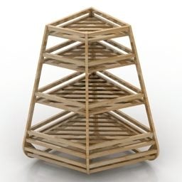 Holzschuhregal 3D-Modell