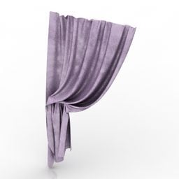 Tissu de rideau violet modèle 3D